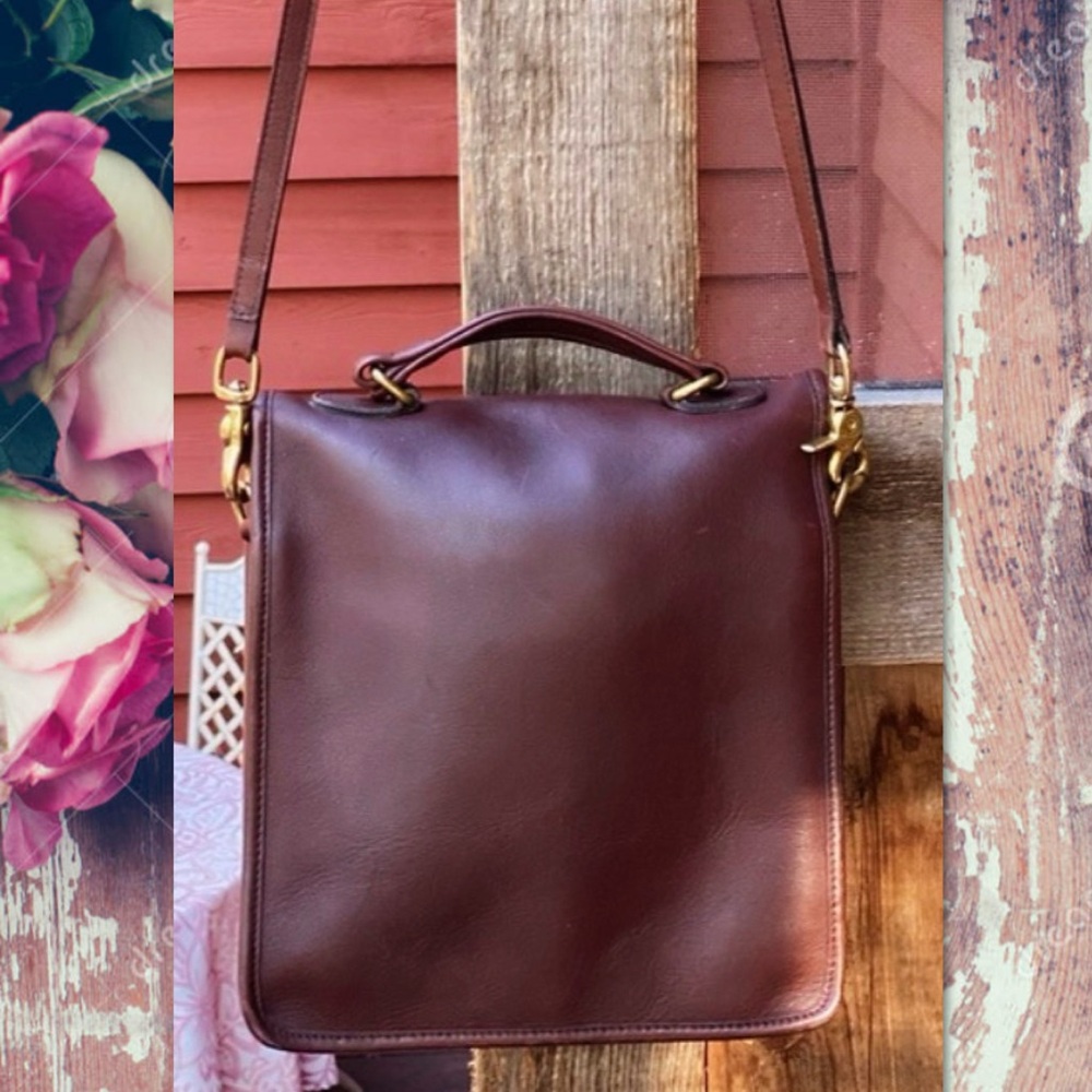 VINTAGE COACH MAHOGANY BROWN MESSENGER STATION BAG 5130 - Picture 12 of 16